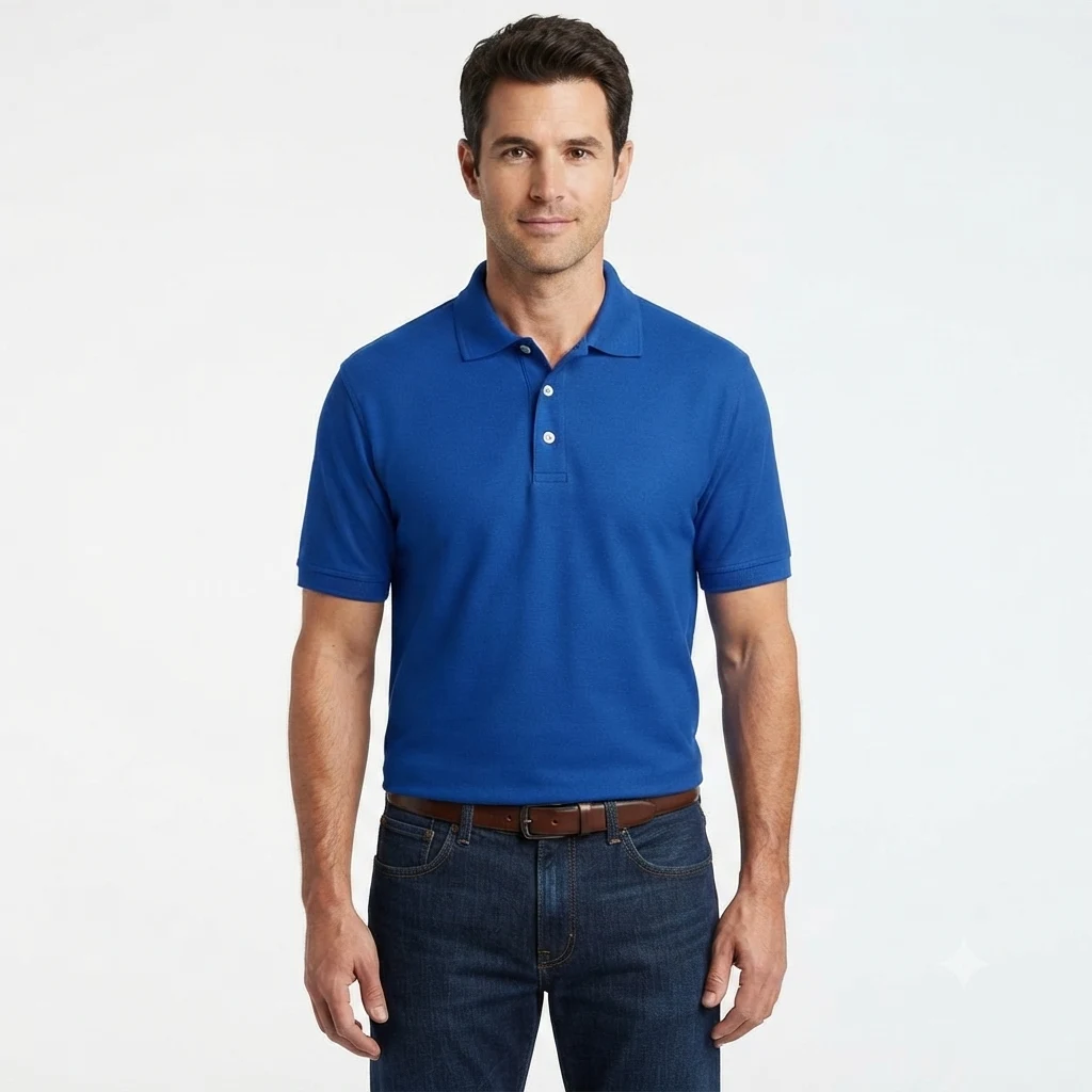 Cotton/Poly Classic Polo Shirt – Azure Blue